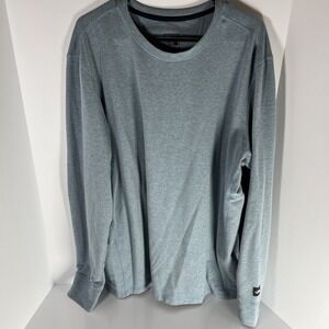 The North Face Shirt Men's XXL Long Sleeve Pullover Light Blue Crew Neck EUC